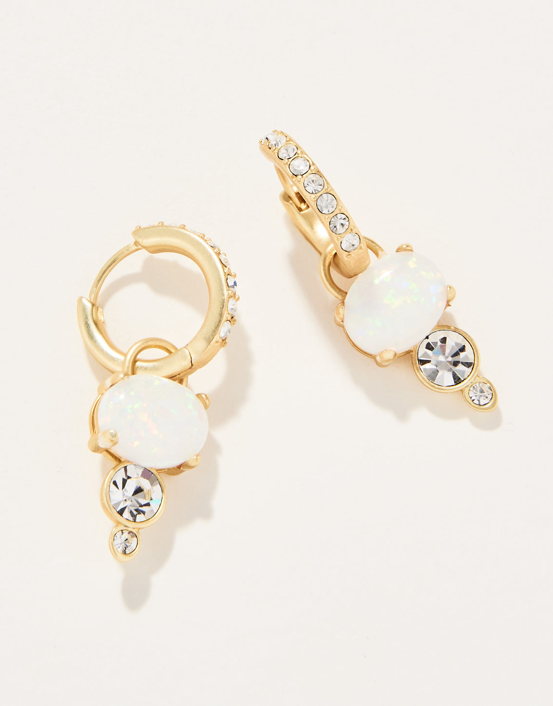 Spartina Opaline Drop Hoop Earrings Crystal