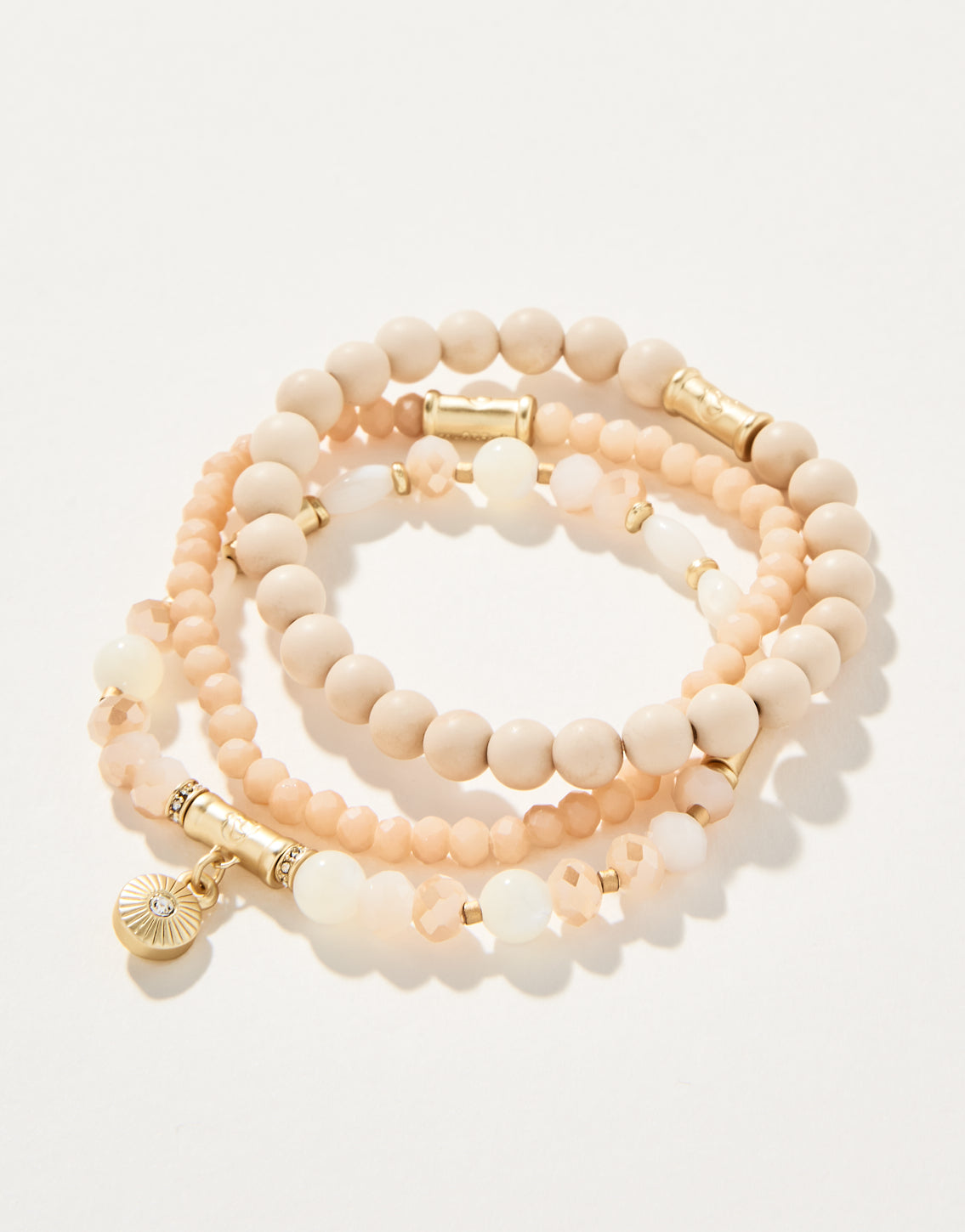 Spartina Sparkle Stretch Bracelet Set Cream