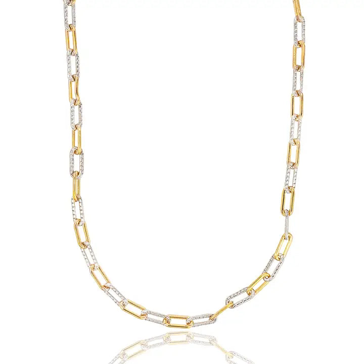 Paperclip Two-Toned Dainty Chain Necklace