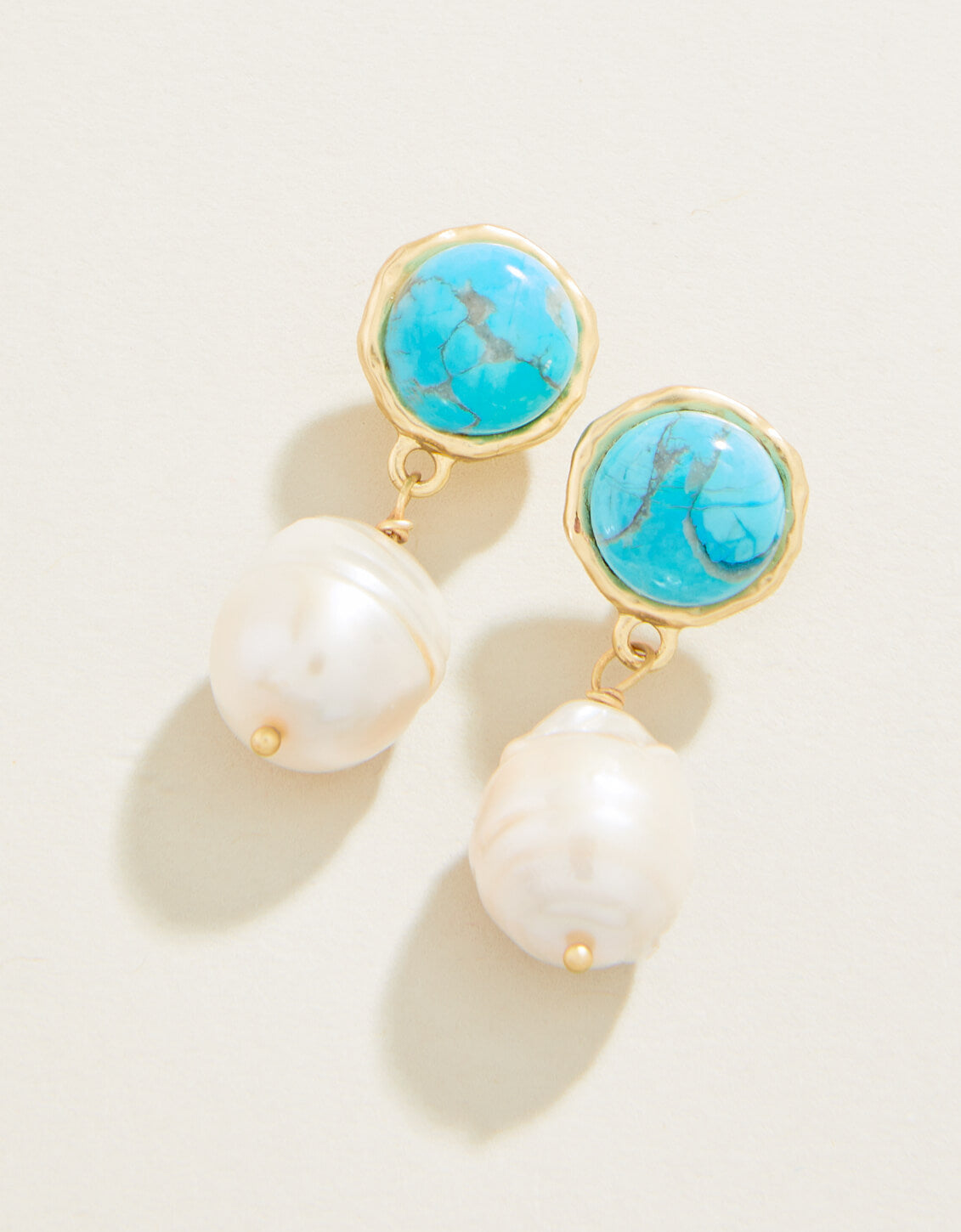 Spartina Bauble Pearl Drop Earrings Pearl/Turquoise