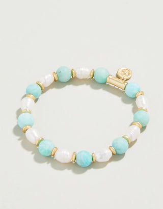 Spartina Stretch Bracelet 8mm Amazonite/Pearl