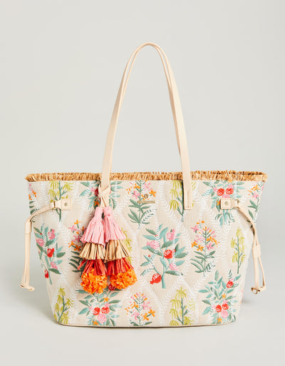 Spartina Jetsetter Tote Queenie Topiary Flax