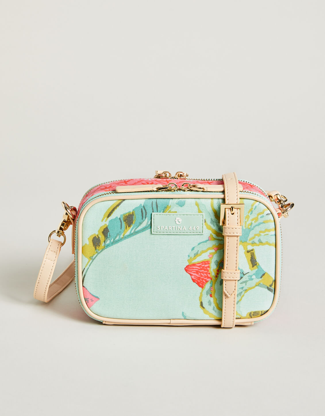 Spartina Meryl Crossbody Queenie Tropical Floral Sea Foam