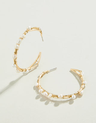 Spartina Swell Hoop Earrings Pearl