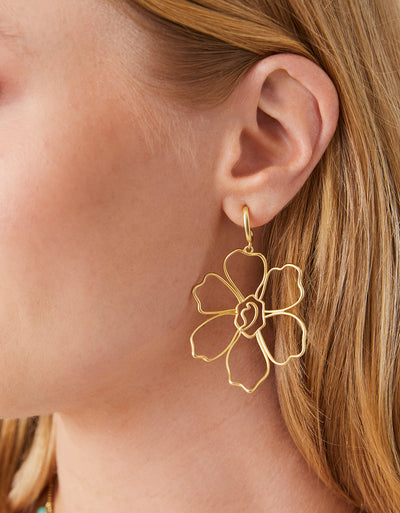 Spartina Granny Flower Earrings Gold
