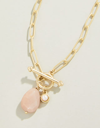 Suzy Toggle Necklace 18" Blush