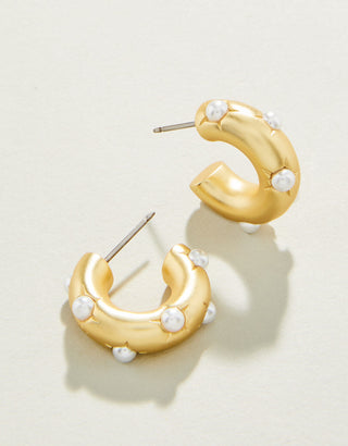 Spartina Chubby Hoop Earrings Pearl