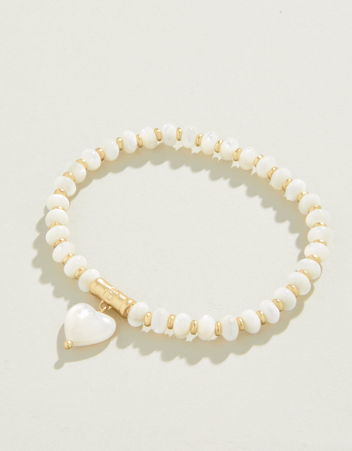 Spartina Stretch Bracelet 6mm Mother-of-Pearl/Heart