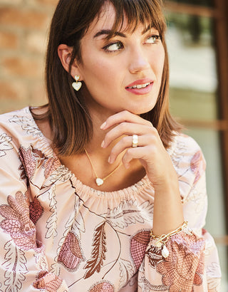 Spartina  Full Heart Earrings Mother-of-Pearl