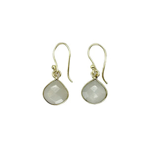 Gold Plated Earrings with Semi-Precious Stone