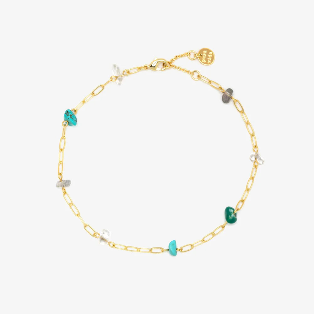 Pura Vida Earth Day Stone Chain Anklet