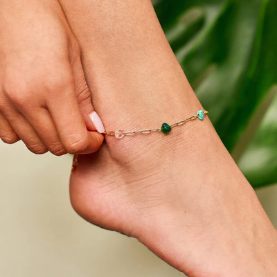 Pura Vida Earth Day Stone Chain Anklet