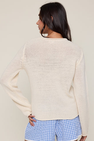 Seashell Embroidered Sweater