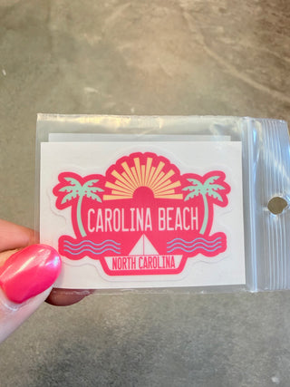 Pink Carolina Beach Cell Phone Sticker