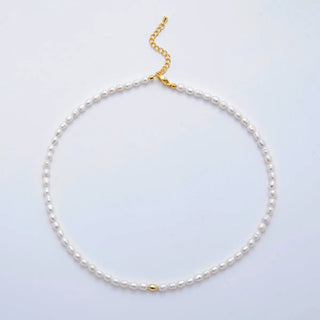 24K Gold Filled Sphere Freshwater Pearl Necklace
