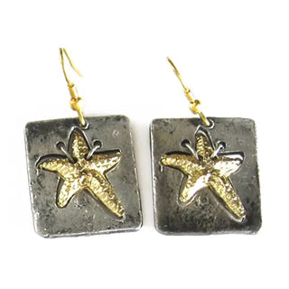 Pewter Starfish Earrings