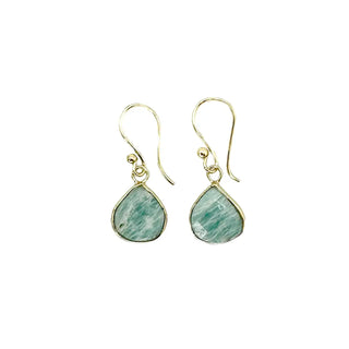 Gold Plated Earrings with Semi-Precious Stone