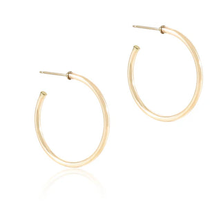 ENewton Round Gold 1.25" Post Hoop - 2mm Smooth