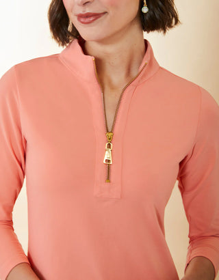 Spartina Nora Half-Zip Dress Coral