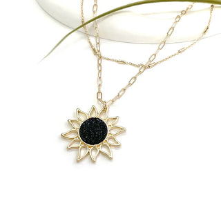 Sunburst Druzy Pendant Necklace