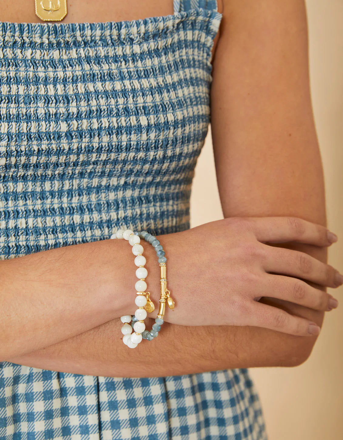 Spartina Bryant Stretch Bracelet 8mm Mother-of-Pearl