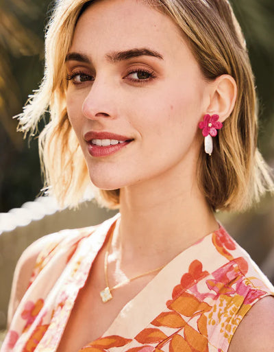 Spartina Blooming Pearl Earrings Pink