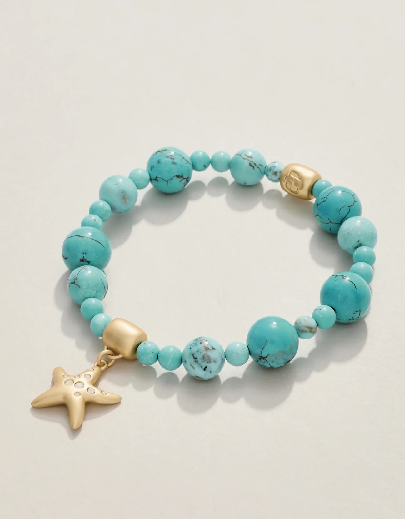 Spartina Charmed Stretch Bracelet 10mm Turquoise/Starfish