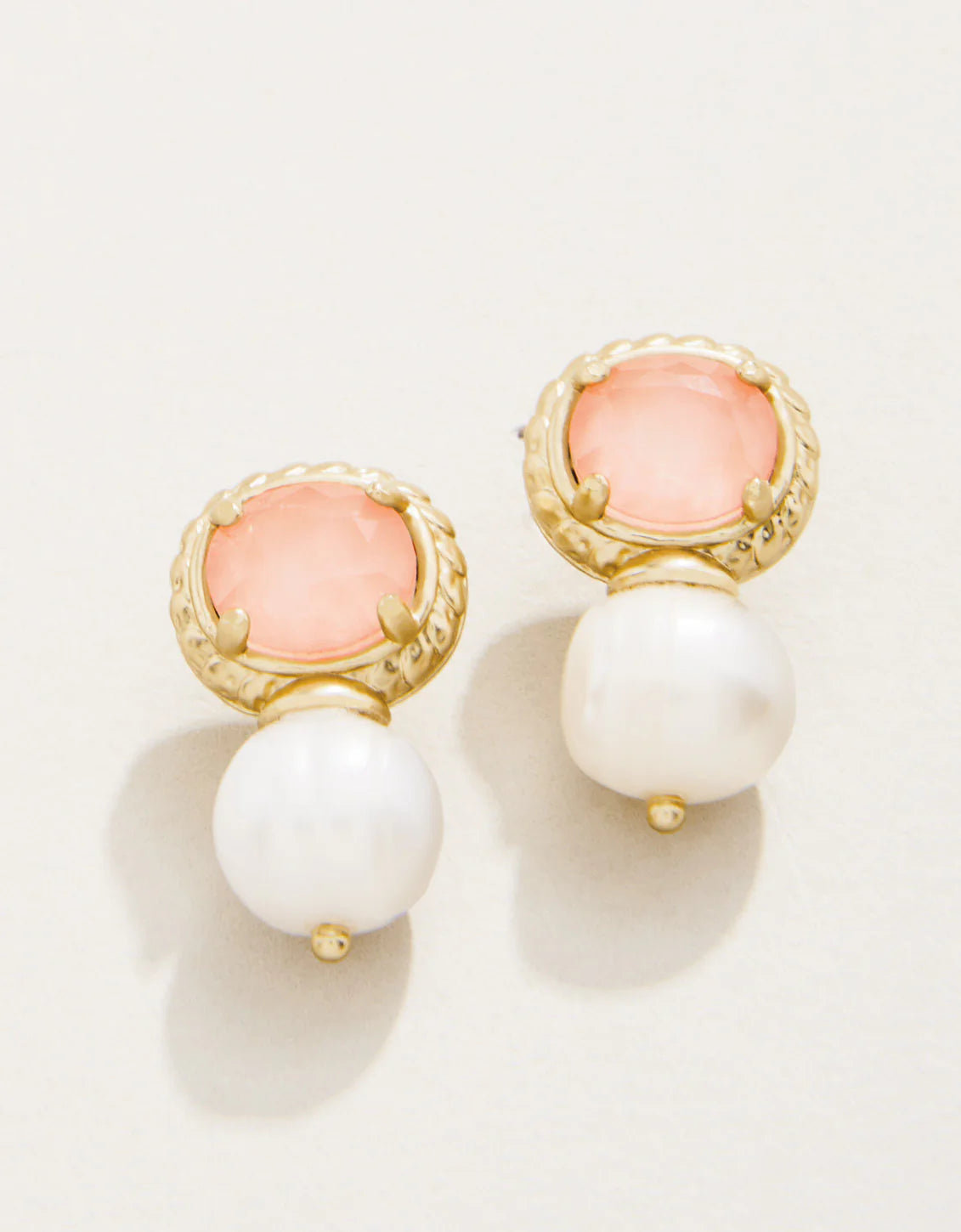 Spartina Karina Petite Pearl Stud Earrings Peach