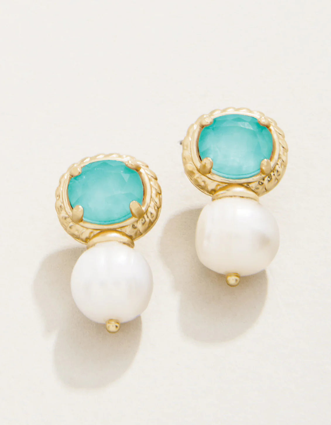 Spartina Karina Petite Pearl Stud Earrings Ocean Blue