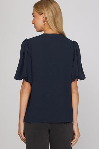 Pintuck Woven Top