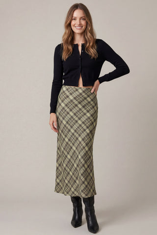 Piper Plaid Midi Skirt