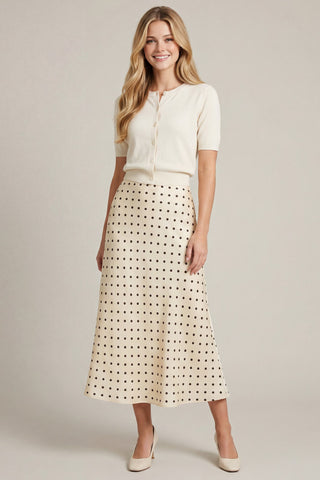 Polka Dot Midi Skirt