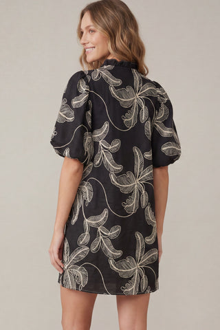 Palm Puff Sleeve Dress
