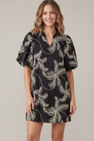 Palm Puff Sleeve Dress