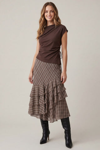 Frilly Fall Midi Skirt