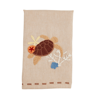 Mudpie Turtle Embroidered Towel