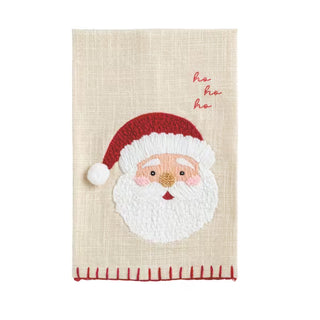 Santa Embroidered Tea Towel