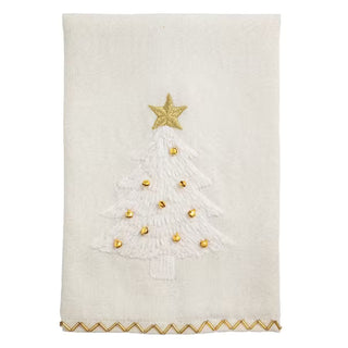 Glitter Christmas Tree Embroidered Tea Towel