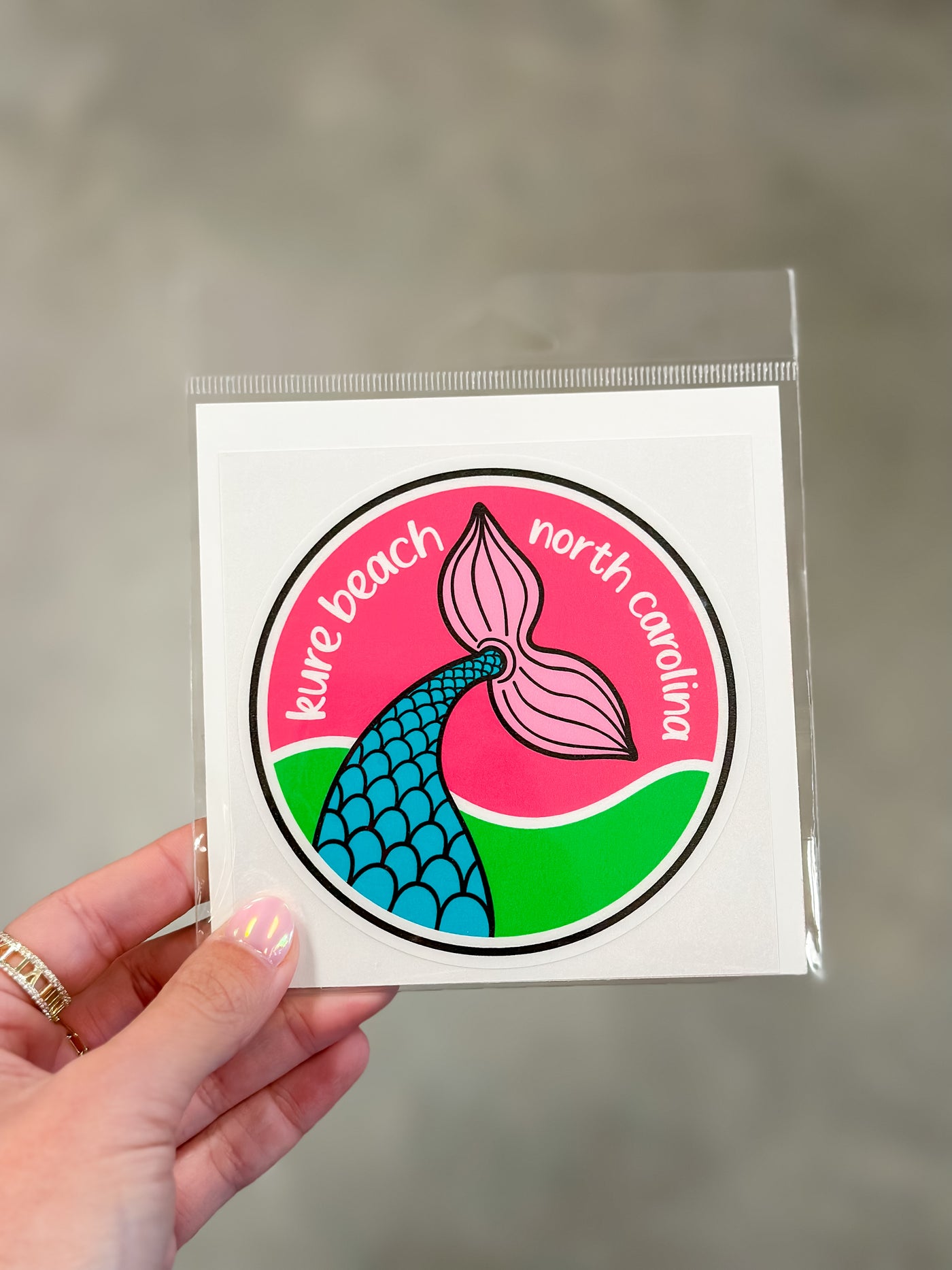 Mermaid Tail Kure Beach Sticker