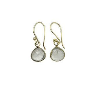 Gold Plated Earrings with Semi-Precious Stone