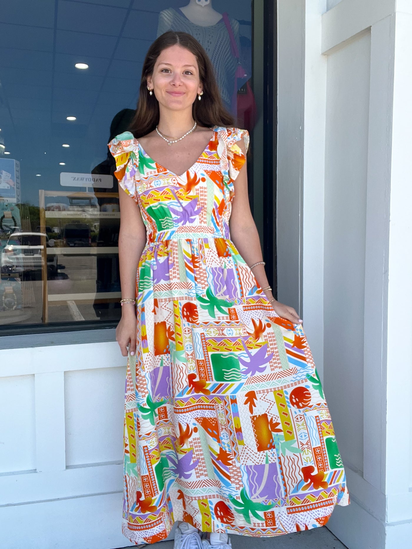 Umgee Tropical Patchwork Dress