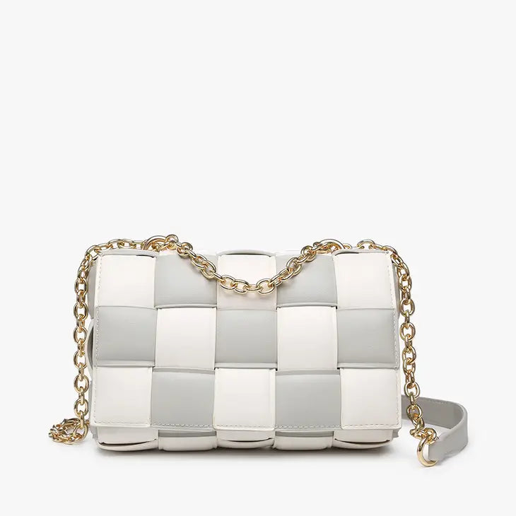 Checkered Crossbody with Chain Strap