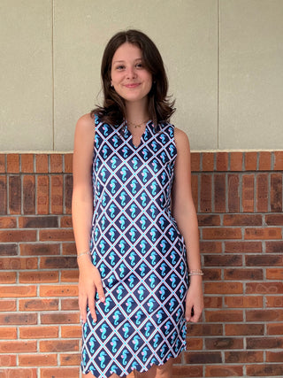 LuLu B Dancing Seahorse Scallop Dress