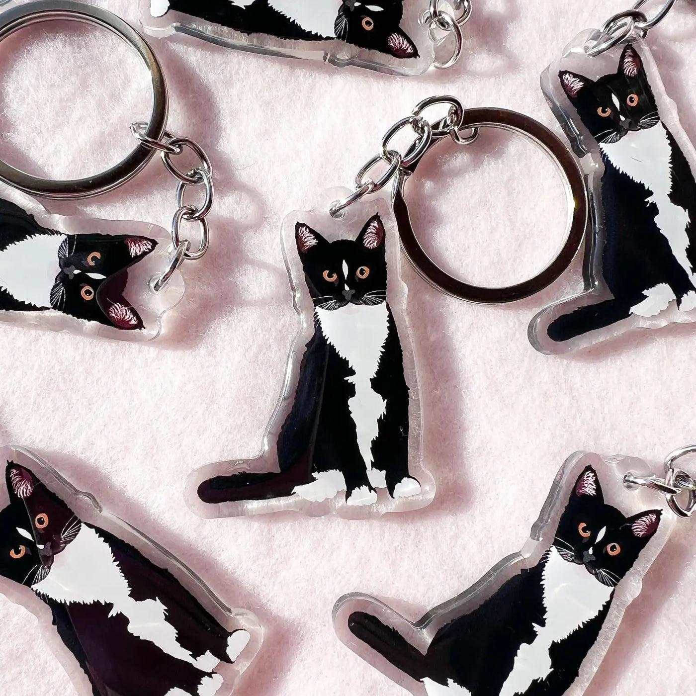 Tuxedo Cat Keychain