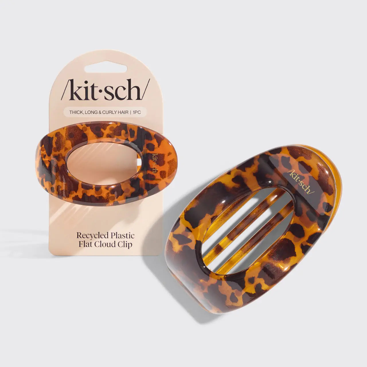 KITSCH Recycled Plastic Large Flat Cloud Clip Tortoise
