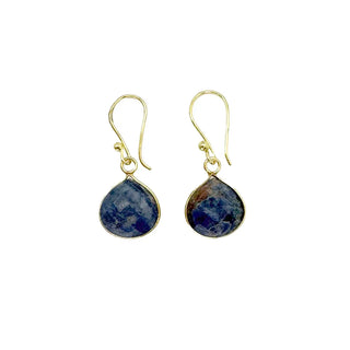 Gold Plated Earrings with Semi-Precious Stone