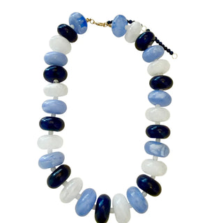 Bailey Chunky Beaded Necklace- Navy Mix