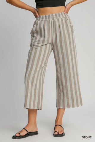 Umgee Linen Stripe Pants