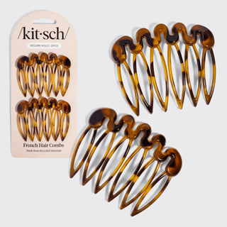 KITSCH Recycled Plastic French Hair Combs 2pc Set