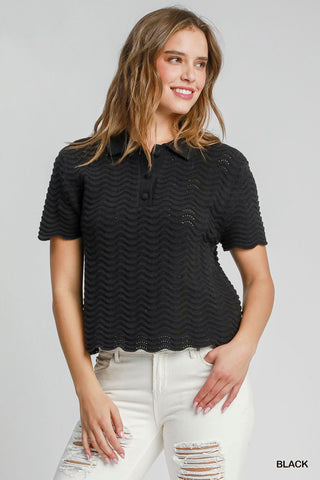 Umgee Wavy Knit Sweater Top